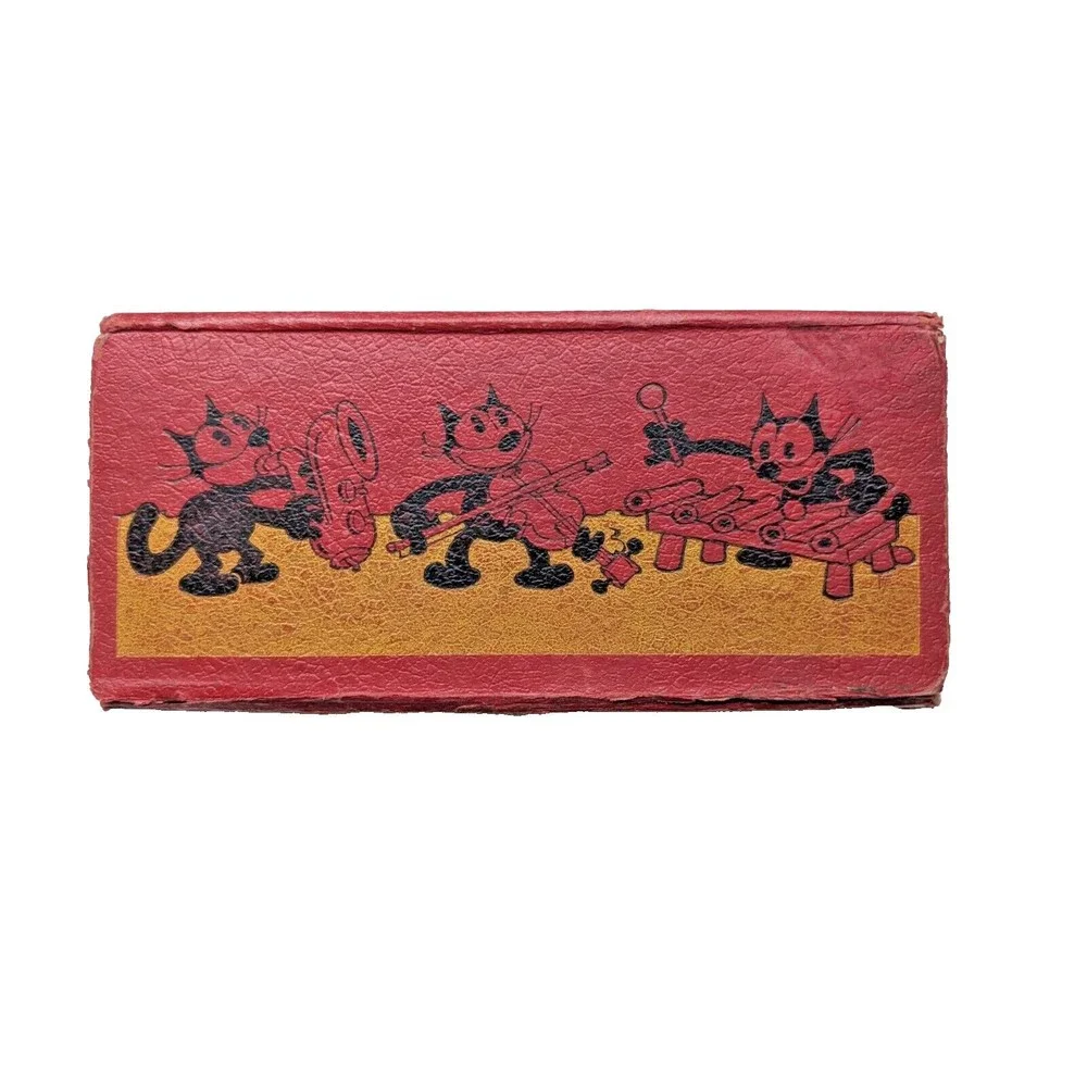 Vintage 1936 Felix the Cat Pencil Case Box Jazz Marching Band American Pencil Co